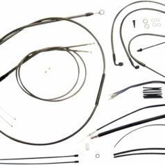 CONTROL CABLE KIT SOFTAIL CHROME BLACK