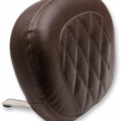 SISSY BAR PAD VINYL DISTRESSED BROWN DIAMOND STITCH LARGE