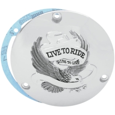 LIVE TO RIDE DERBY COVER CHROME 3-HOLE