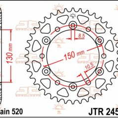JTR245/3.45 REAR REPLACEMENT SPROCKET 45 TEETH 520 PITCH NATURAL C49 HIGH CARBON STEEL