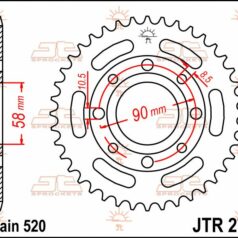 JTR279.39 REAR REPLACEMENT SPROCKET 39 TEETH 520 PITCH NATURAL STEEL