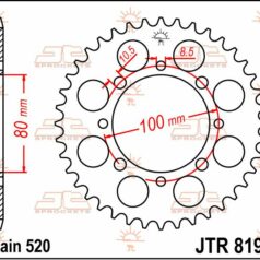 JTR819/2.41 REAR REPLACEMENT SPROCKET 41 TEETH 520 PITCH NATURAL C49 HIGH CARBON STEEL