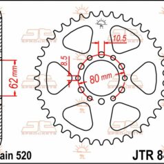 JTR845.40 REAR REPLACEMENT SPROCKET 40 TEETH 520 PITCH NATURAL STEEL