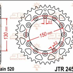 JTR245/2.44 REAR REPLACEMENT SPROCKET 44 TEETH 520 PITCH NATURAL C49 HIGH CARBON STEEL