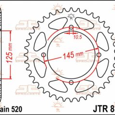 JTR857.46 REAR REPLACEMENT SPROCKET 46 TEETH 520 PITCH NATURAL C49 HIGH CARBON STEEL