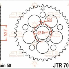 JTR7086.48Z REAR REPLACEMENT SPROCKET 48 TEETH 530 PITCH NATURAL C49 HIGH CARBON STEEL