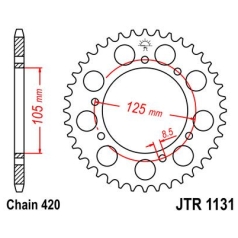 JTR1131.62 REAR REPLACEMENT SPROCKET 62 TEETH 420 PITCH BLACK C49 HIGH CARBON STEEL