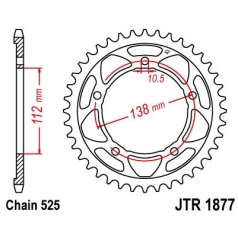 JTR1877.41 REAR REPLACEMENT SPROCKET 41 TEETH 525 PITCH NATURAL /