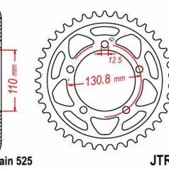 JTR7.46ZBK REAR REPLACEMENT SPROCKET 46 TEETH 525 PITCH NATURAL C49 HIGH CARBON STEEL