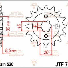 JTF718.12 FRONT REPLACEMENT SPROCKET 12 TEETH 520 PITCH NATURAL CHROMOLY STEEL ALLOY