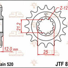 JTF823.15 FRONT REPLACEMENT SPROCKET 15 TEETH 520 PITCH NATURAL CHROMOLY STEEL ALLOY