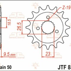JTF884.21 FRONT REPLACEMENT SPROCKET 21 TEETH 530 PITCH NATURAL CHROMOLY STEEL ALLOY