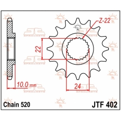 JTF402.13 FRONT REPLACEMENT SPROCKET 13 TEETH 520 PITCH NATURAL CHROMOLY STEEL ALLOY