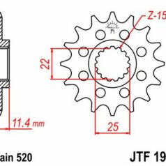JTF1902.13 FRONT REPLACEMENT SPROCKET 13 TEETH 520 PITCH NATURAL SCM420 CHROMOLY STEEL ALLOY