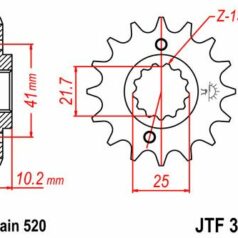 JTF308.13 FRONT REPLACEMENT SPROCKET 13 TEETH 520 PITCH NATURAL SCM420 CHROMOLY STEEL ALLOY