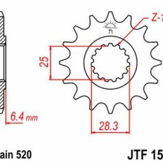 JTF1592.16 FRONT REPLACEMENT SPROCKET 16 TEETH 520 PITCH NATURAL SCM420 CHROMOLY STEEL ALLOY