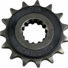 JTF1332.15RB FRONT RUBBER CUSHIONED SPROCKET 15 TEETH 525 PITCH NATURAL SCM420 CHROMOLY STEEL ALLOY