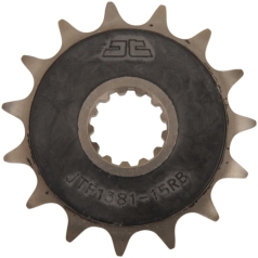 JTF1381.15RB FRONT RUBBER CUSHIONED SPROCKET 15 TEETH 520 PITCH NATURAL SCM420 CHROMOLY STEEL ALLOY