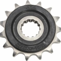 JTF1537.15RB FRONT RUBBER CUSHIONED SPROCKET 15 TEETH 525 PITCH NATURAL SCM420 CHROMOLY STEEL ALLOY