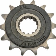 JTF1539.14RB FRONT RUBBER CUSHIONED SPROCKET 14 TEETH 520 PITCH NATURAL SCM420 CHROMOLY STEEL ALLOY