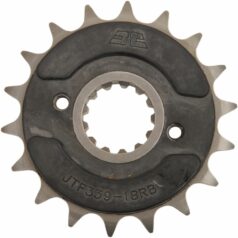 JTF339.18RB FRONT RUBBER CUSHIONED SPROCKET 18 TEETH 50 PITCH NATURAL SCM420 CHROMOLY STEEL ALLOY