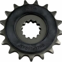 JTF517.17RB FRONT RUBBER CUSHIONED SPROCKET 17 TEETH 50 PITCH NATURAL SCM420 CHROMOLY STEEL ALLOY