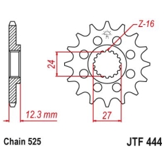 JTF444.17 FRONT REPLACEMENT SPROCKET 17 TEETH 525 PITCH NATURAL CHROMOLY STEEL