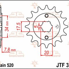 JTF327.11 FRONT REPLACEMENT SPROCKET 11 TEETH 520 PITCH NATURAL CHROMOLY STEEL