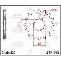 JTF565.17 FRONT REPLACEMENT SPROCKET 17 TEETH 520 PITCH NATURAL CHROMOLY STEEL