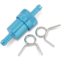 FUEL FILTER ALUMINIUM BLUE