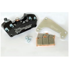 BRAKE CALIPER KIT 4 PISTON CALIPER + ADAPTER SM RACING BLACK