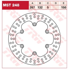 BRAKE ROTOR FIXED 267 ROUND FRONT/REAR