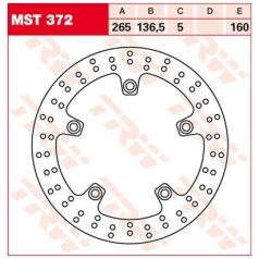 BRAKE ROTOR FIXED 265 ROUND REAR
