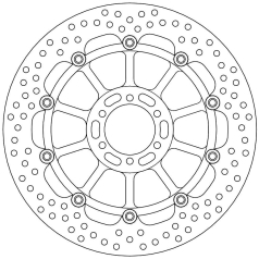 BRAKE ROTOR FLOATING HALO ROUND BLACK