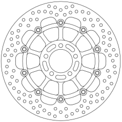 BRAKE ROTOR FLOATING HALO ROUND BLACK