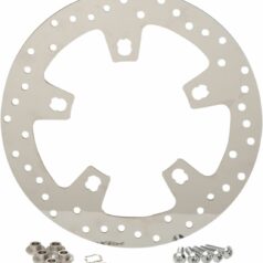 POLISHED STAINLESS STEEL DRILLED FRONT BRAKE ROTOR
