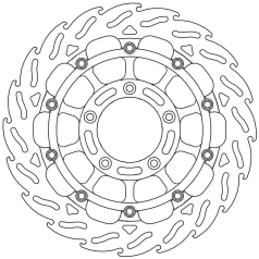 BRAKE ROTOR FLOATING FLAME FLAMED BLACK