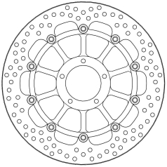 BRAKE ROTOR FLOATING HALO ROUND BLACK