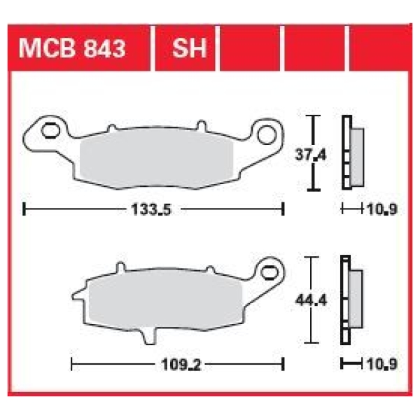 BRAKE PAD SH SINTER PERFORMANCE STREET & ROAD TRACKS