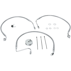 FRONT BRAKE LINE STAINLESS STEEL DUAL DISC