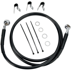 FRONT BRAKE LINE BLACK VINYL COATED STAINLESS STEEL
