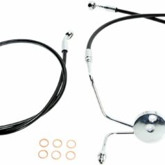LINE BRAKE FRONT UPPER XR NON-ABS STAINLESS STEEL/BLACK