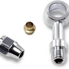 UNIVERSAL BRAKE LINE FITTING CHROME 7/16"-BANJO STRAIGHT