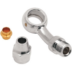 UNIVERSAL BRAKE LINE FITTING CHROME 7/16"-BANJO 35°