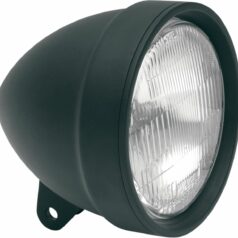 HEADLIGHT DIE-CAST 5.75" CLEAR LENS MATTE BLACK