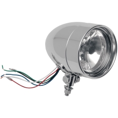 SPOTLIGHT BULLET-STYLE 4" BOTTOM-MOUNT CLEAR LENS DEEP-DISH TRIM RING CHROME