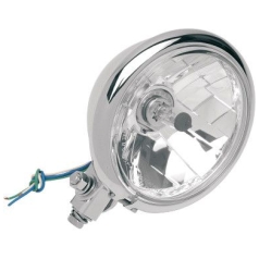 CHROME 5-3/4" DIAMOND-STYLE BOTTOM-MOUNT HEADLIGHT ASSEMBLY FOR SPRINGER