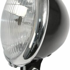 HEADLAMP ASSEMBLY BATES STYLE 14,5cm BLACK WITH CHROME BEZEL