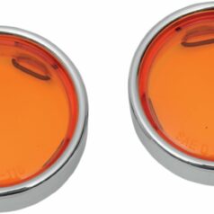 DEUCE-STYLE TURN SIGNAL DEEP-DISH LENS W/ CHROME TRIM RING AMBER