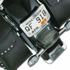 CURVED LAYDOWN LICENSE PLATE MOUNT WITH FRAME